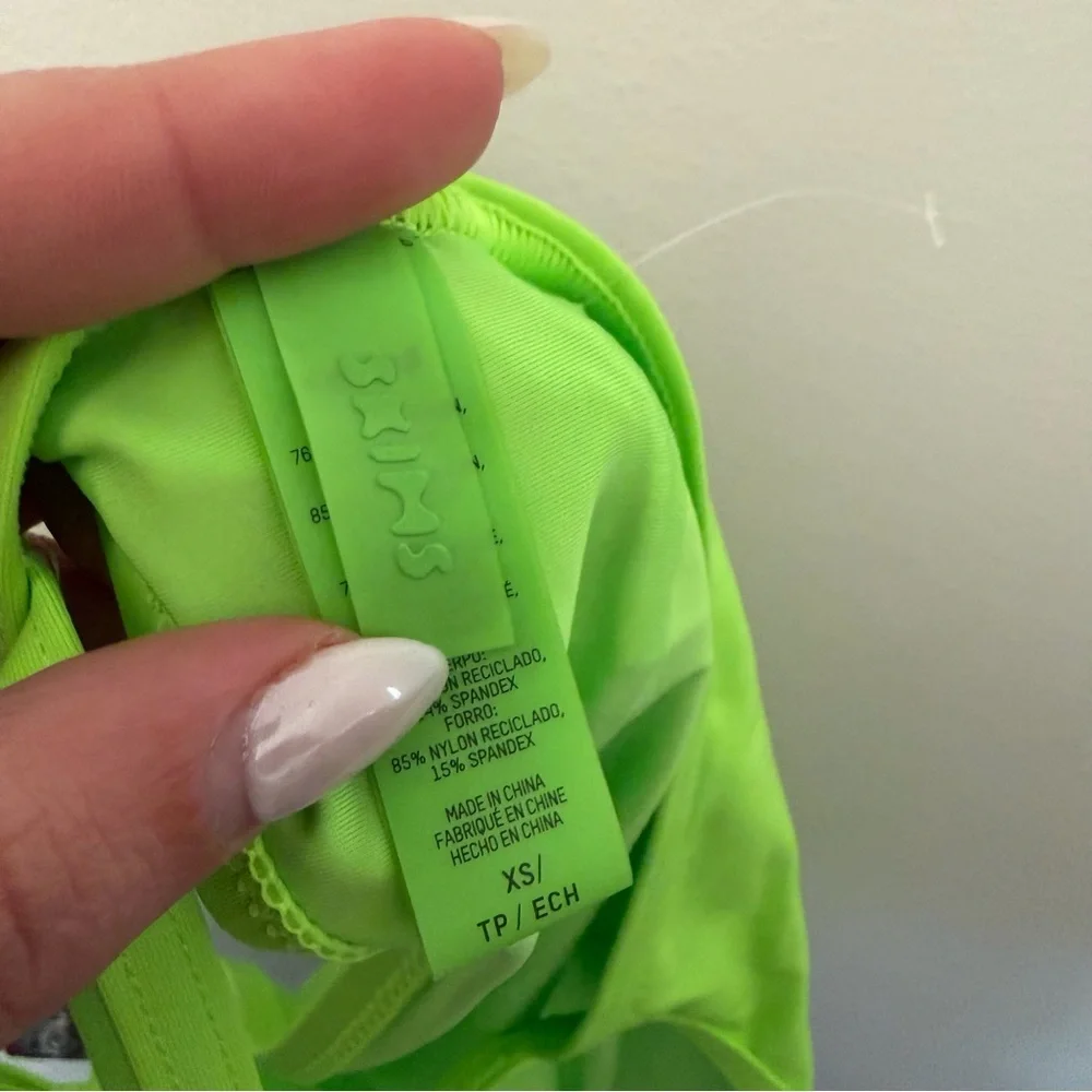 SKIMS Swim High Neck Top Neon Green